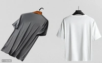 Basic Stylish Round Necked Polyester T Shirts For Boys Pack Of 2 - M