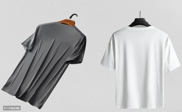 Basic Stylish Round Necked Polyester T Shirts For Boys Pack Of 2 - M
