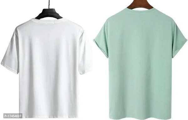 Basic Stylish Round Necked Polyester T Shirts For Boys Pack Of 2 - L