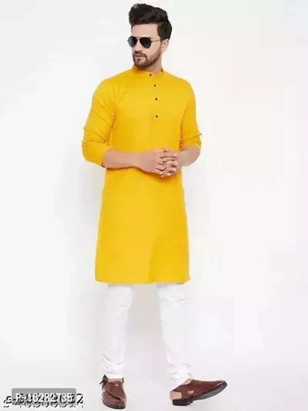 Stylish Men Kurtas , Fashionable Men , Kurtas Essential Men Kurtas || Men's Simple Kurta , (Festival,Birthday,Wedding, Ceremony, Casual, Engagement,Party And dandiya nights) MenS Cotton Kurta Only Style Soild  - Yellow, S