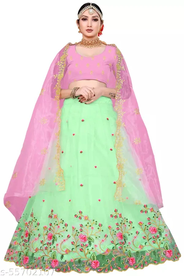 Heave Green Women Lehenga Choli  - Semi Stitched