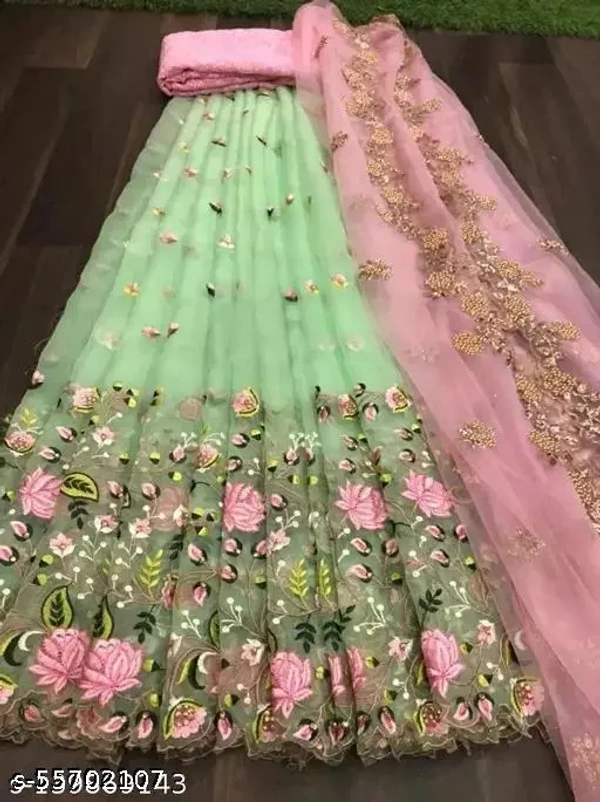 Heave Green Women Lehenga Choli  - Semi Stitched