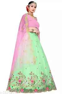 Heave Green Women Lehenga Choli  - Semi Stitched