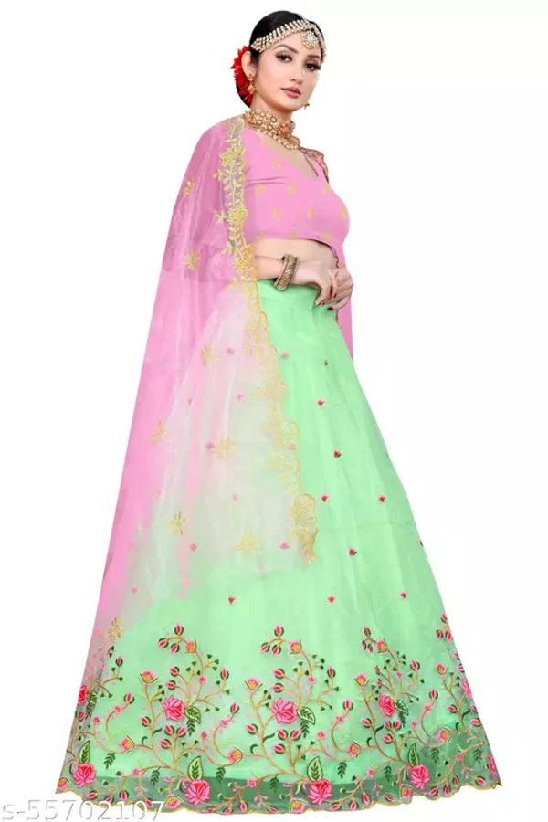 Heave Green Women Lehenga Choli  - Semi Stitched