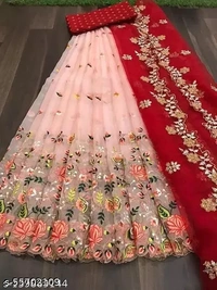Pink Heave Lehenga Choli For Girls - Semi Stitched