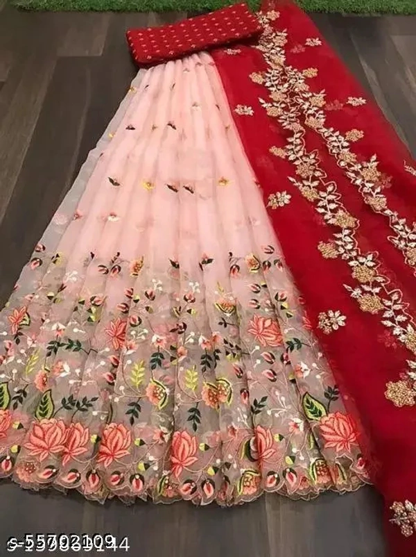 Pink Heave Lehenga Choli For Girls - Semi Stitched