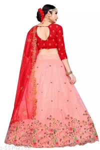 Pink Heave Lehenga Choli For Girls - Semi Stitched