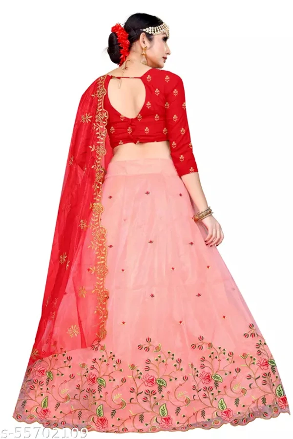 Pink Heave Lehenga Choli For Girls - Semi Stitched