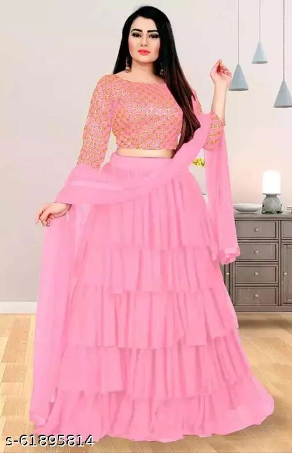 Gracefully Womens Lehenga Choli  - Semi Stitched