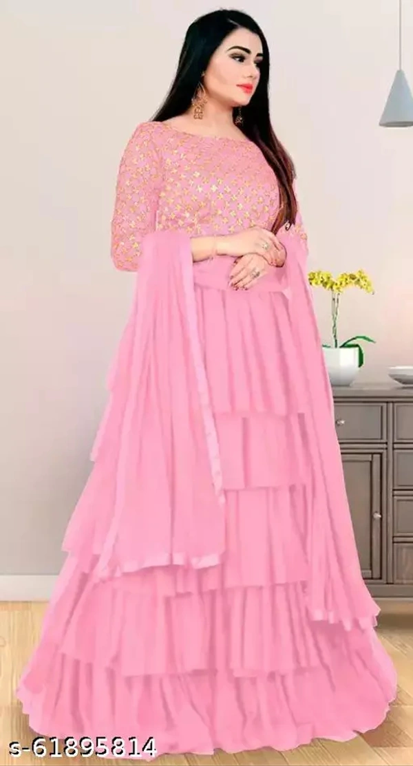 Gracefully Womens Lehenga Choli  - Semi Stitched