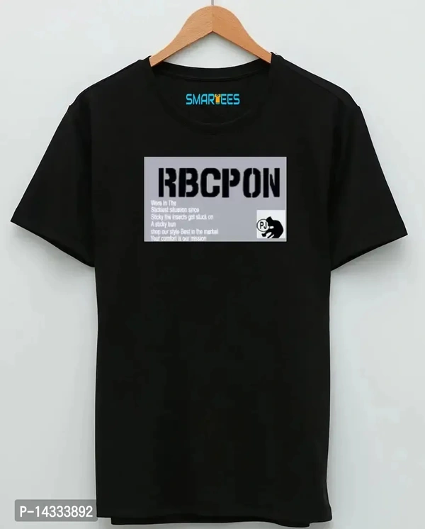 RBCPON Black Cotton T Shirt For Boys - L