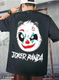 Black oversized bague t shirt for boys rounded neck - L