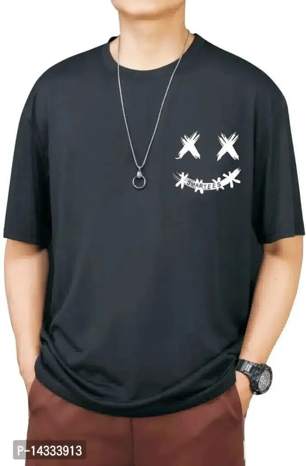 Black oversized bague t shirt for boys rounded neck - XL