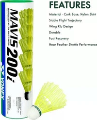 YONEX MAVIS 200I GREEN CAP NYLON SHUTTLE 