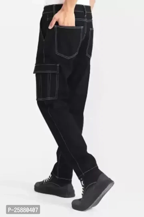 Misony Fashion Men Black Cargo Pant For Boys - 28