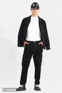 Misony Fashion Men Black Cargo Pant For Boys - 28