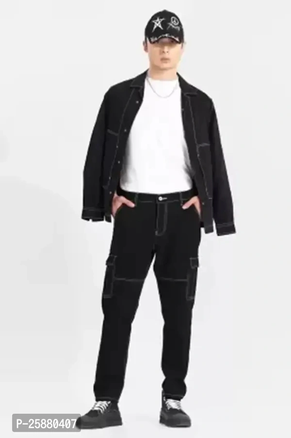 Misony Fashion Men Black Cargo Pant For Boys - 28