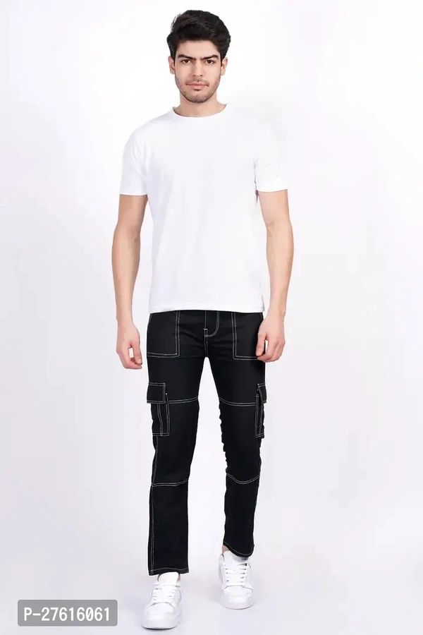 Boys Solid Colour Cotton Blend Stretch Pant  - 30
