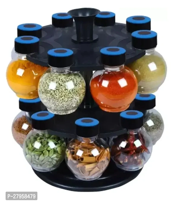 Transparent Jar Jor Grocery Store 16 Contain250ml Storage Each With Steel Stand 