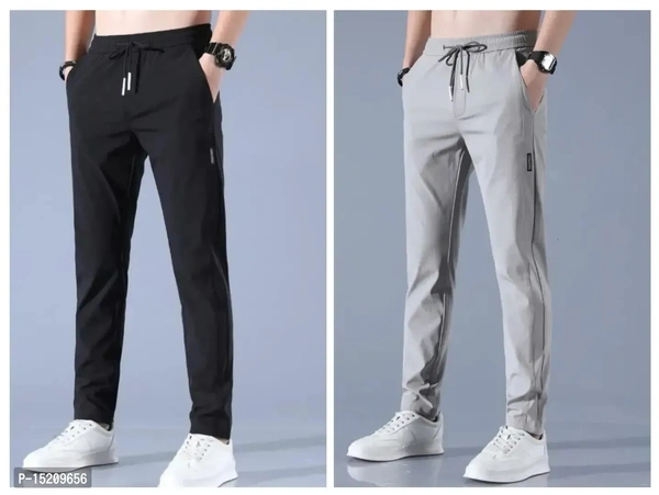 Fancy Lycra Track Pants For Men Pack Of 2 - 34