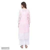 Mrs Right Boutique Design Chikankari Embroidery Kurti for Womens and Girls (Medium, Pink) - M