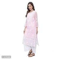Mrs Right Boutique Design Chikankari Embroidery Kurti for Womens and Girls (Medium, Pink) - M