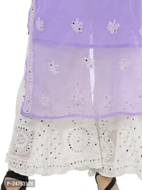 Mrs Right Boutique Chikan Kurti for Women (Medium, Purple) - M