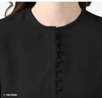 Black Cotton Kurti For Women  - M
