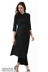 Black Cotton Kurti For Women  - L