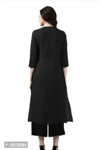 Black Cotton Kurti For Women  - L