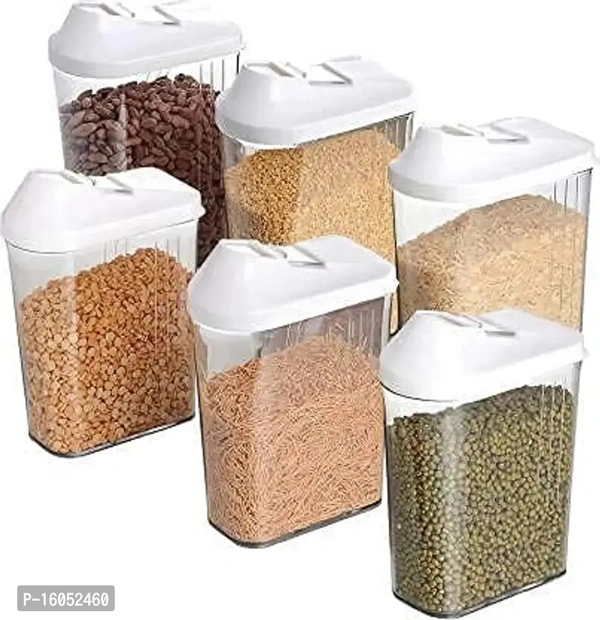 Free Flow Grain Container 750ml 6pieces For Kitchen Nessecery  - 750ml