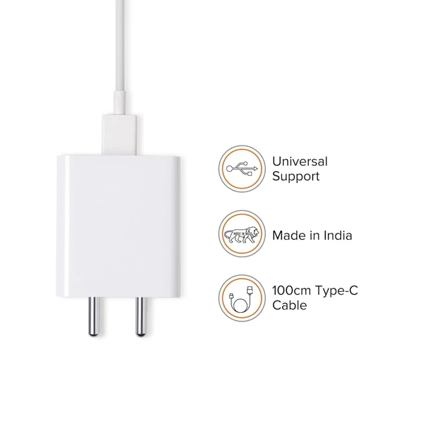 Mi/POCO 33W Original SonicCharge 2.0 USB Charger|Wall Charger Adapter with USB to Type-C Cable Included|Fast Charging|QC Charging|(Adapter + USB to Type C Cable)