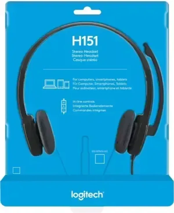 Logitech H-151 Wired Headset  (Black, On the Ear) - Black