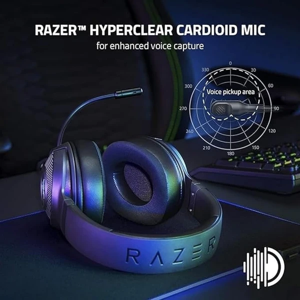 Razer Kraken V3 X - Wired USB Gaming Headset (Black I RZ04-03750100-R3M1) - Black