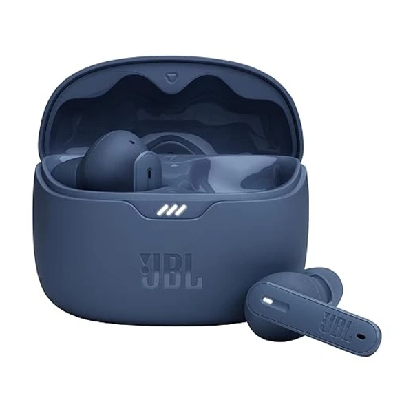 JBL Tune Beam In Ear Wireless TWS Earbuds with Mic, ANC Earbuds, Customized Extra Bass with Headphones App, 48 Hrs Battery, Quick Charge, 4-Mics, IP54, Ambient Aware & Talk-Thru, Bluetooth 5.3 - Blue, 1 Year