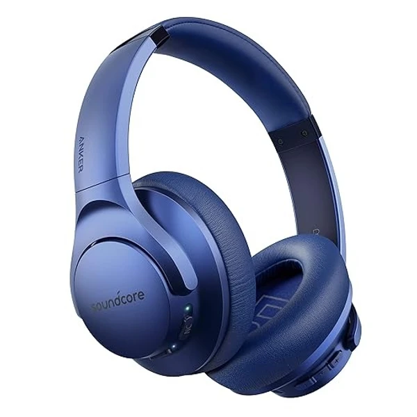 Anker Soundcore Life Q20 Hybrid Active Noise Cancelling Headphones, Wireless Over Ear Bluetooth Headphones, 40H Playtime, Hi-Res Audio, Deep Bass, Memory Foam Ear Cups, for Travel, Home Office - Blue