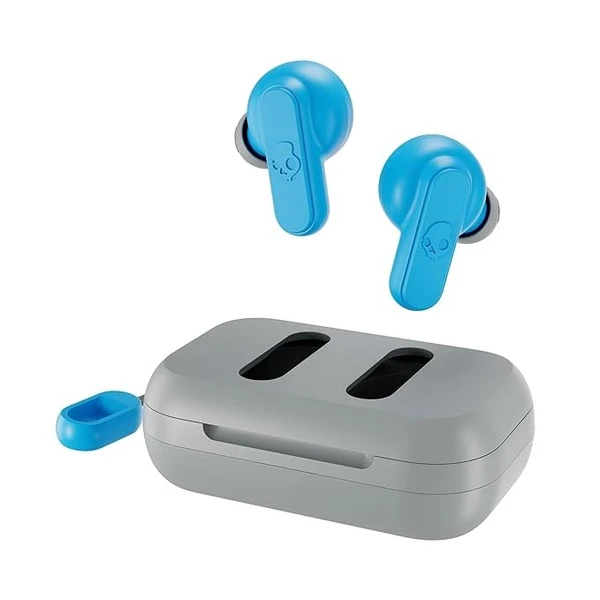 Skullcandy Dime 2 in-Ear Wireless Earbuds, 12 Hr Battery, Microphone, Works with iPhone Android and Bluetooth Devices - Cyan Aqua, 1 Year