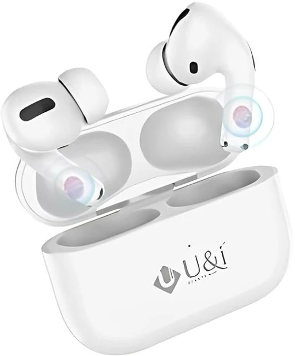 U&i 200 Hours Upto Stand by Time TWS-7335 Wireless Earbuds with Touch Control Sensor and Bluetooth 5.3 Version - White