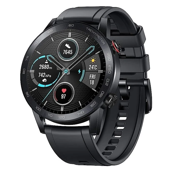 HONOR Magic Watch 2 (46mm) 14-Days Battery, SpO2, BT Calling & Music Playback, 100 Workout Modes, AMOLED Touch Screen, Personalized Watch Faces, Sleep & HR Monitor, Smart Companion - Black