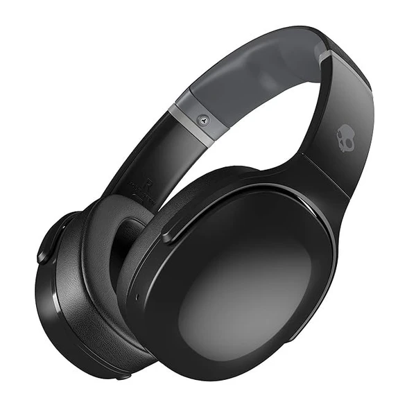 Skullcandy Crusher Evo Wireless Over-Ear Bluetooth Headphones with Microphone, for iPhone and Android, 40 Hour Battery Life, Extra Bass Tech - Bonus Line USB-C Cable - Black