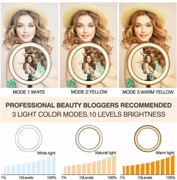 14 inch LED Selfie Ring Light with 3 Color Modes Lighting for Mobile Phones & Camera, YouTube|Photo-Shoot|Video Shoot|Live Stream