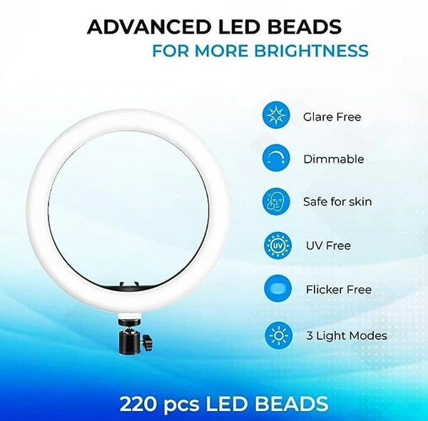 12 inch LED Selfie Ring Light with 3 Color Modes Lighting for Mobile Phones & Camera, YouTube|Photo-Shoot|Video Shoot|Live Stream