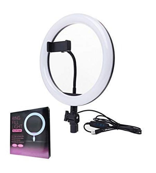 Ring Lights 10" Portable LED Selfie Lights (26cm) for Camera, Phone, TIK Tok, YouTube Video Shooting. Makeup Ring Light Foldable and Lightweight. 3 Color Modes LED Light