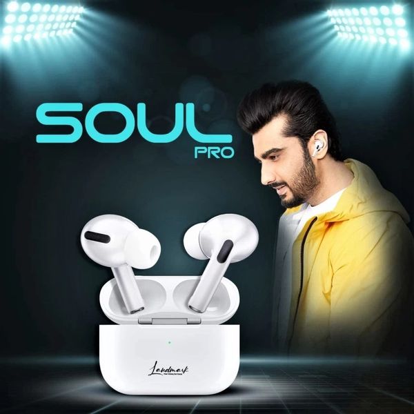 Landmark LM BH89 Soul Pro Earbuds with 24H Playback, Noise Cancellation & Touch Sensor Bluetooth Headset  (White, True Wireless) - White