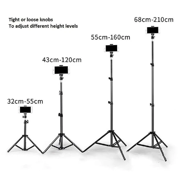 7ft Multipurpose Tripod  (Without Ring Light) - Black