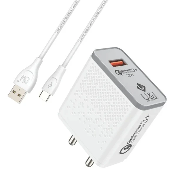 U&I 22W Alien Fast Charger Type - C - White