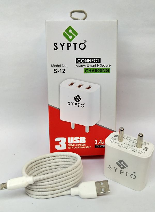Sypto 3.4A Micro USB 3 Fast Charger