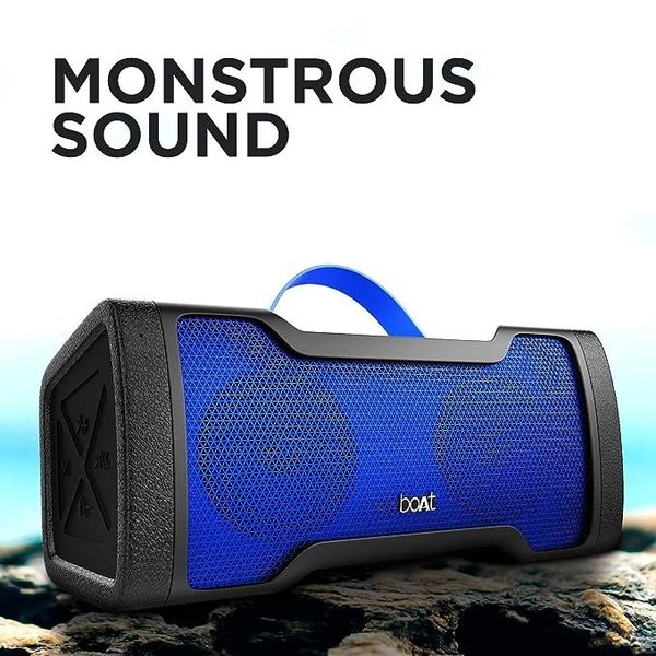 boAt Stone 1000 14W Bluetooth Speaker with 8 Hours Playback, Bluetooth v5.0, IPX5 Water Resistance(Blue) - Dark Blue