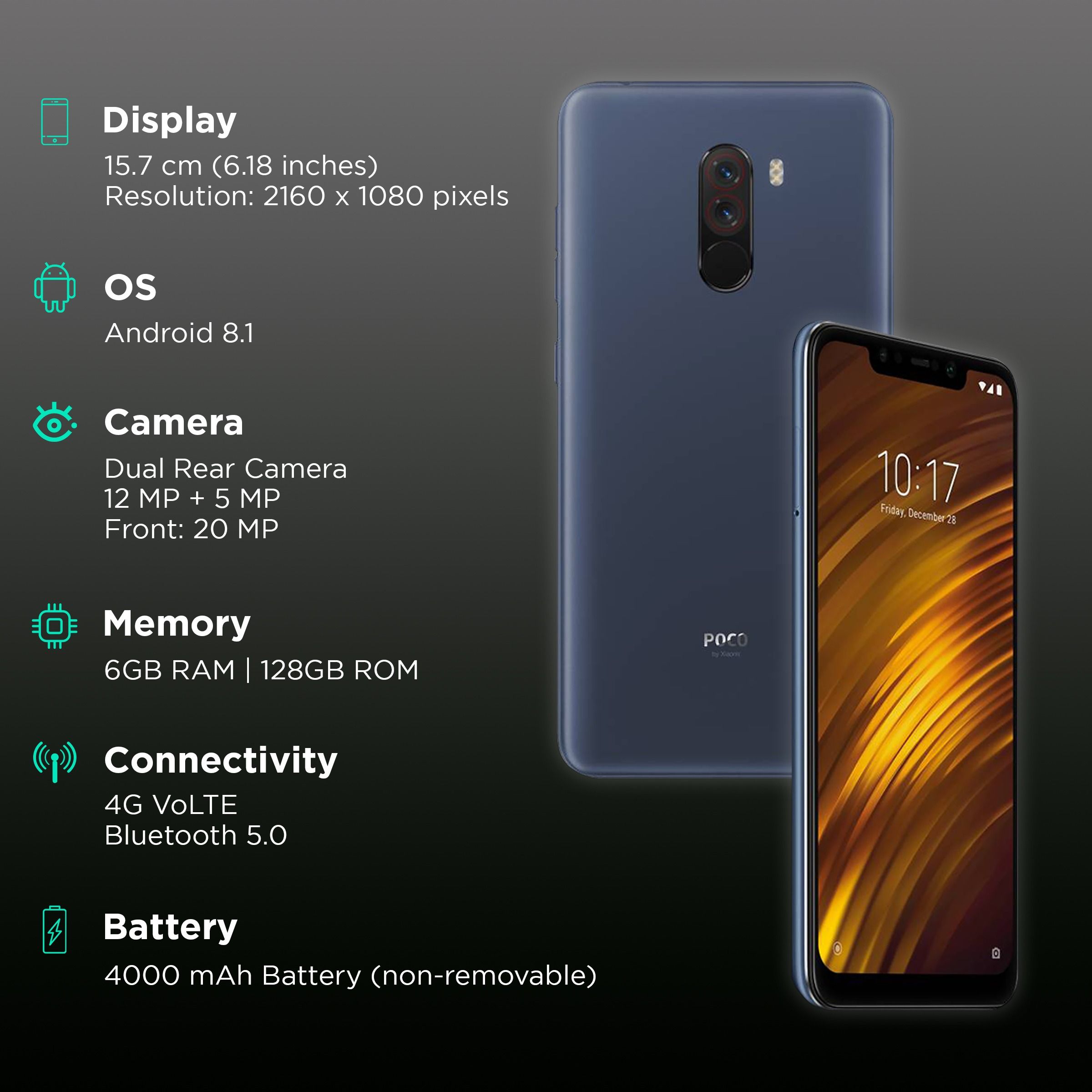 Poco F1 6GB/128GB (With Box)