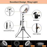 10 inch RGB LED Ring Light with 16 Colour Modes Adjustable Dimmable Lighting - RGB